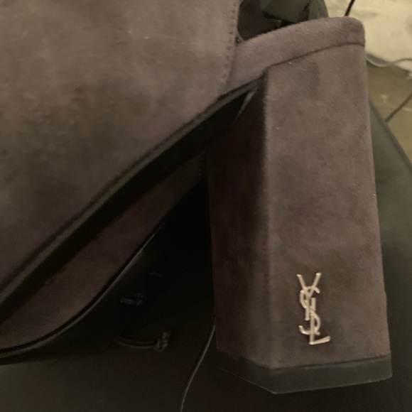 BNIB SAINT LAURENT BABIES LACE UP SANDALS IN GRAY - Picture 3 of 7